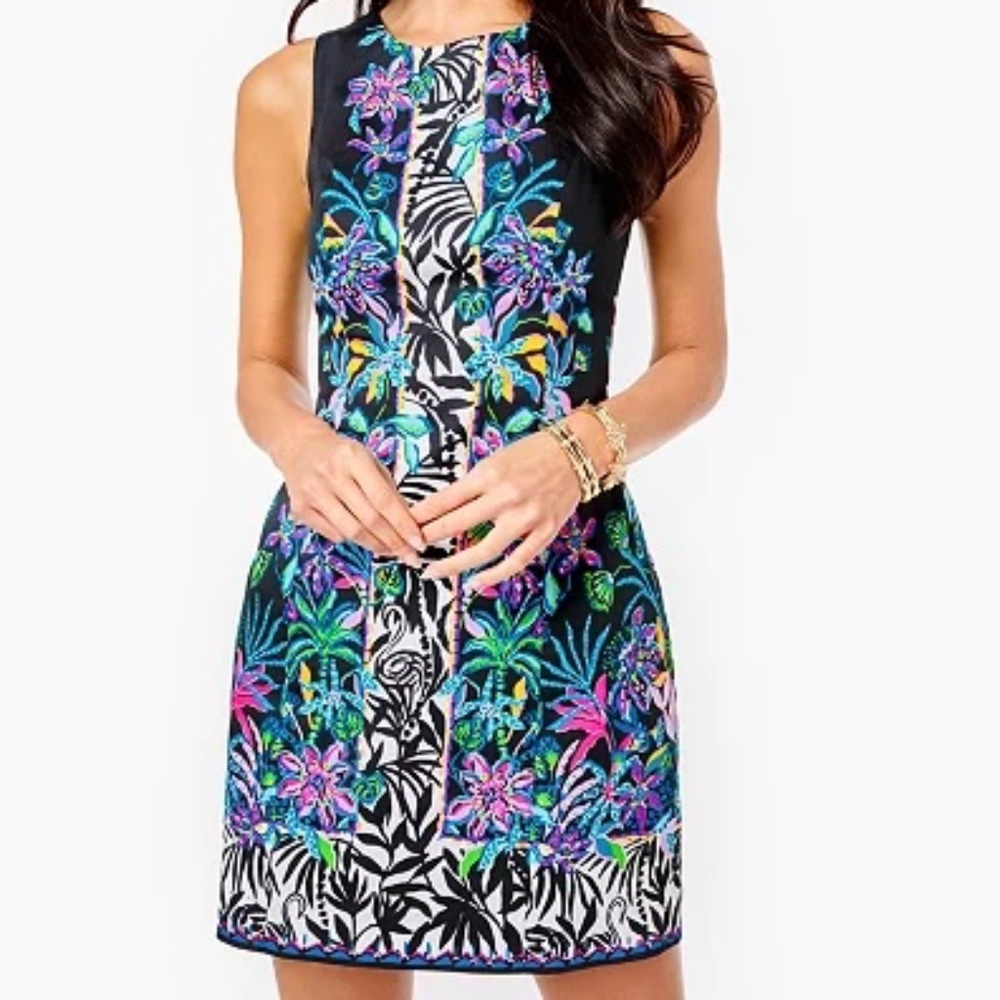 Lilly Pulitzer Mila Shift Dress, Onyx Paradise Glow, Size 10
